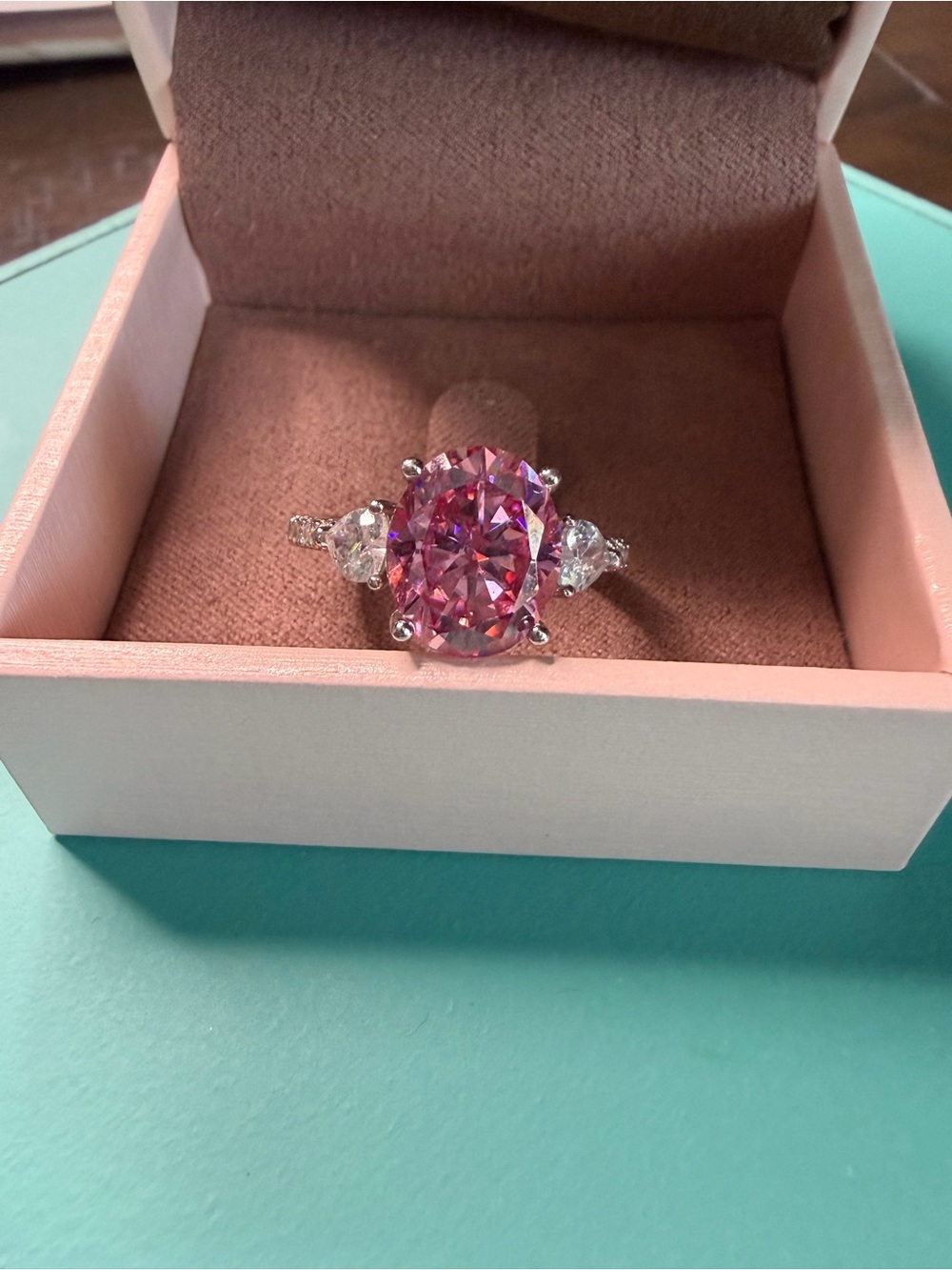 Solara .925 Sterling Silver 3 ct. Rose Moissanite Stone Ring - Size 7